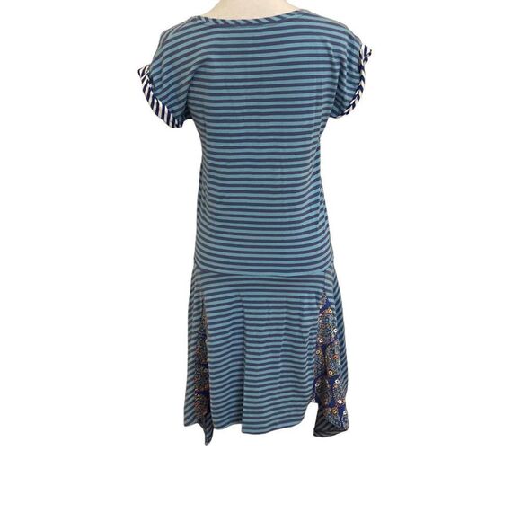 Matilda Jane Blue Stripe Walkabout Sidetail Dress Small - Picture 2 of 4